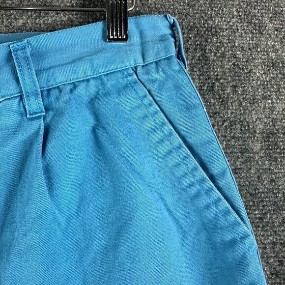 Linea Uomo Shorts Mens 34 Blue Cotton Bermuda Flat Front Pockets Cuffed - Picture 2 of 6